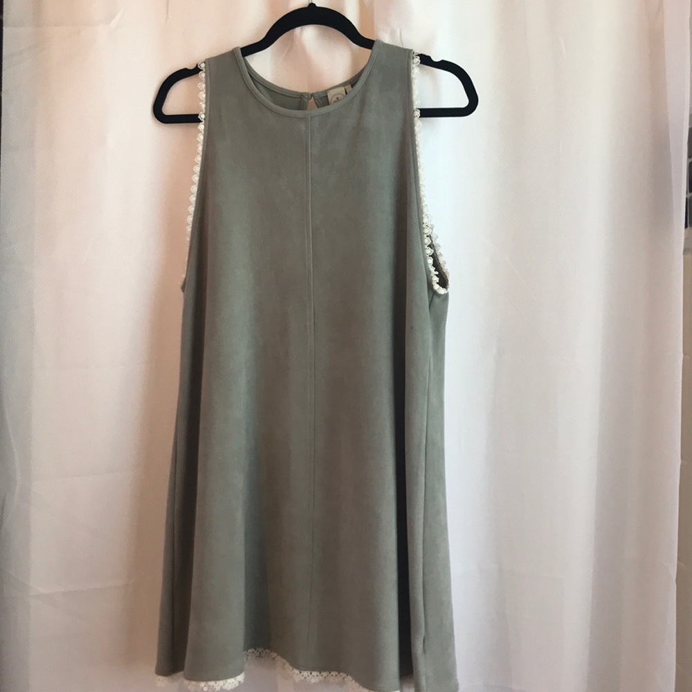 Grey lace detail dress